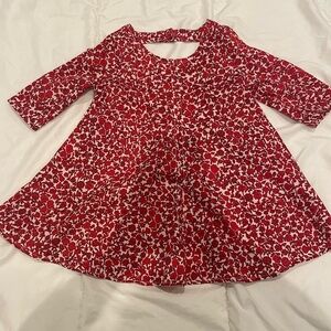 Old Navy red and white floral  baby girl dress, 18 to 24 months. #k85
